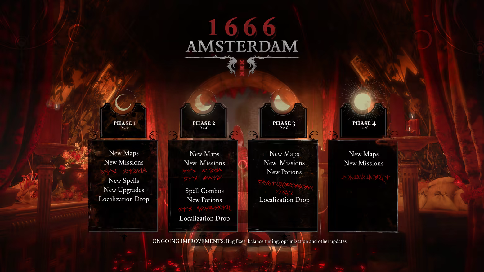 Official 1666: Amsterdam gameplay artwork in a dark city street